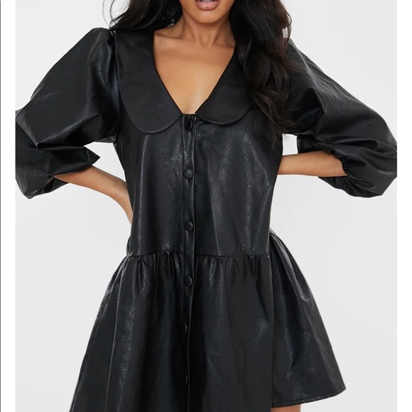 Lorna luxe smock dress with supersize collar - Picture 3 of 7